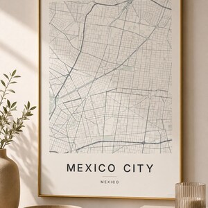 Mexico City map wall art — Listing image 02 — colorways