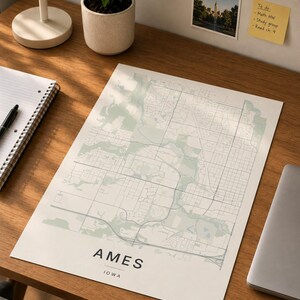 Ames map wall art — Listing image 03 — flat