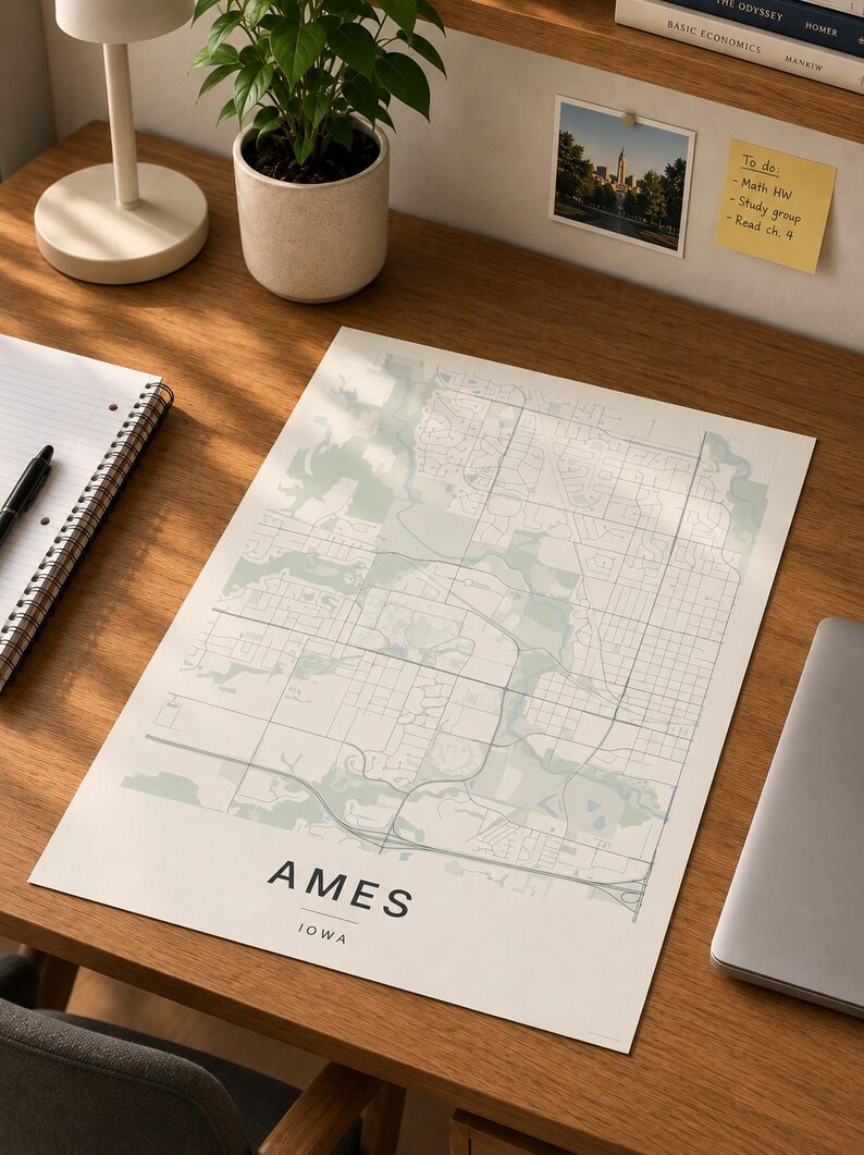 Ames map wall art — Listing image 03 — flat