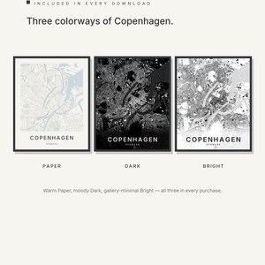 Copenhagen Map Print, Wall Art, Printable, Digital Download, City Map Poster, Scandi Decor, Housewarming Gift image 2