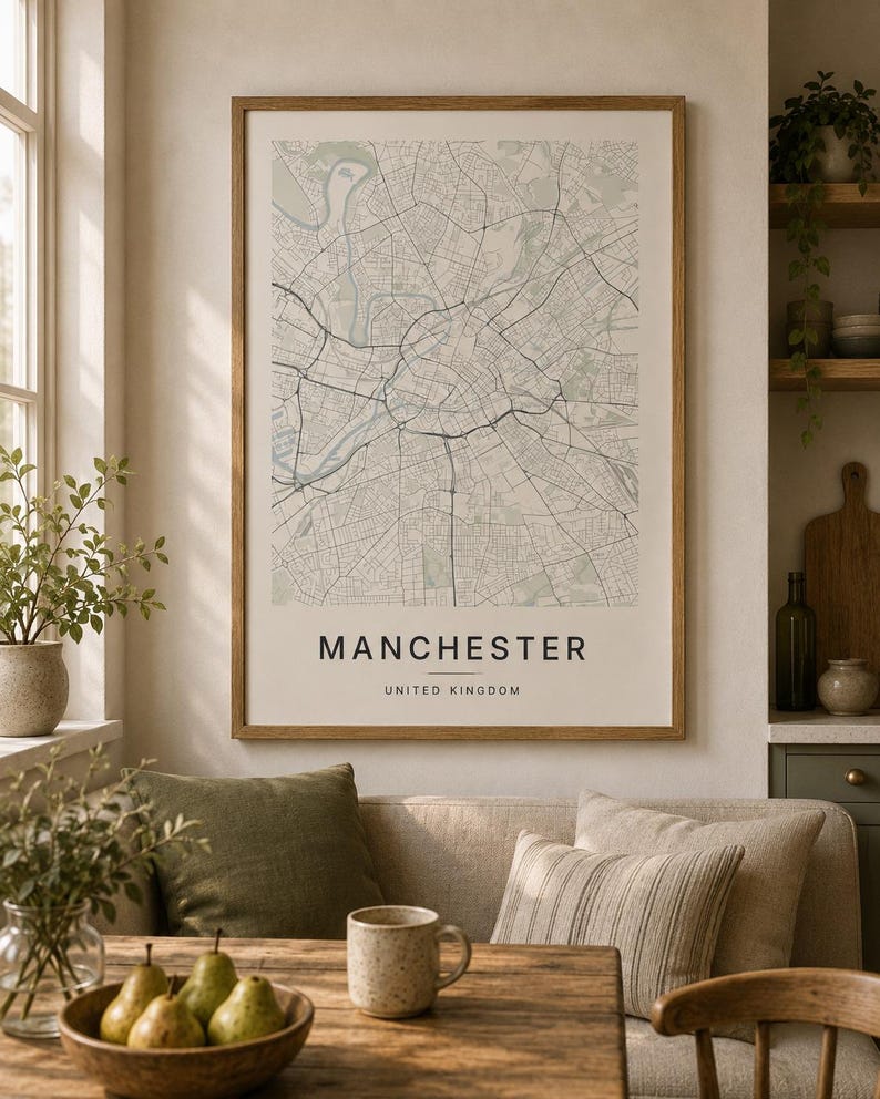 Manchester map wall art — Listing image 06 — sizes