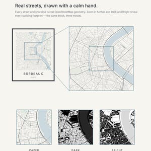 Bordeaux map wall art — Listing image 04 — detail