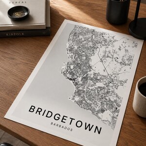 Bridgetown map wall art — Photo of the poster in an interior