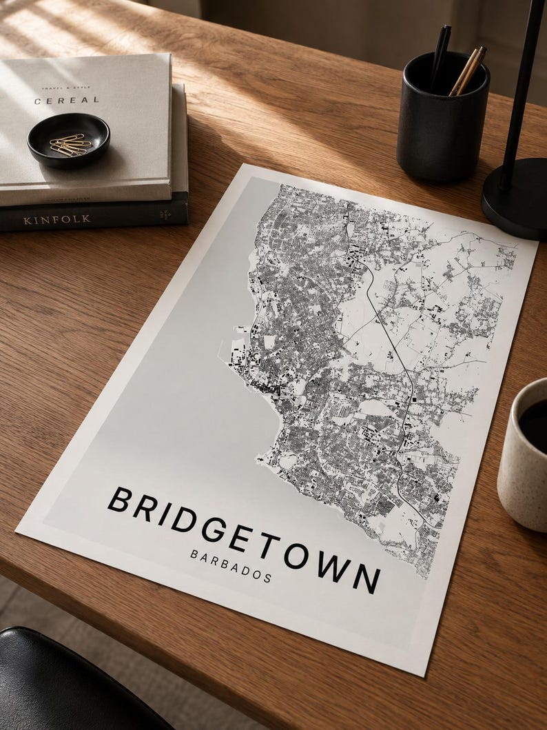 Bridgetown map wall art — Photo of the poster in an interior