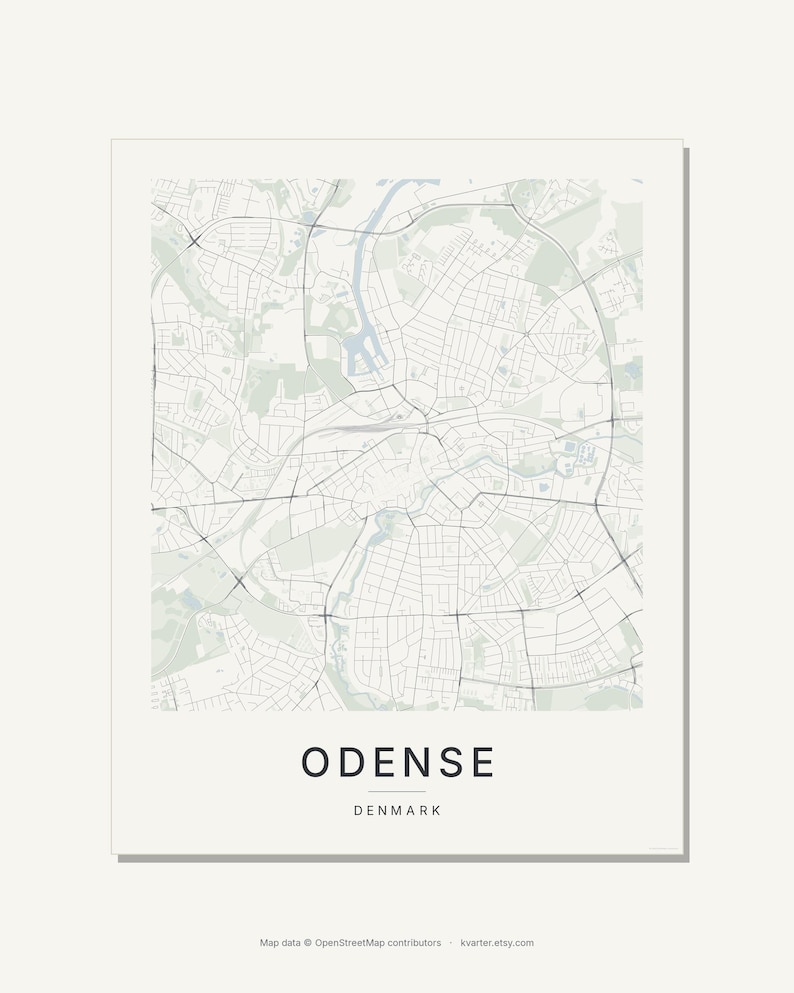 Odense map wall art — Listing image 03 — flat