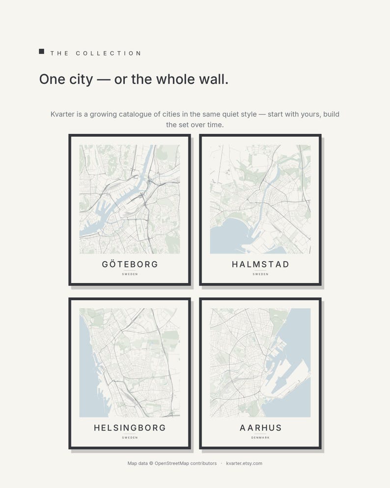 Gothenburg Map Print, Wall Art, Printable, Digital Download, Minimalist City Map, Scandi Poster, Housewarming Gift image 7