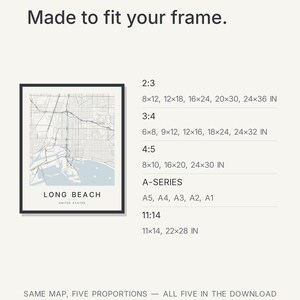 Long Beach map wall art — Listing image 06 — sizes