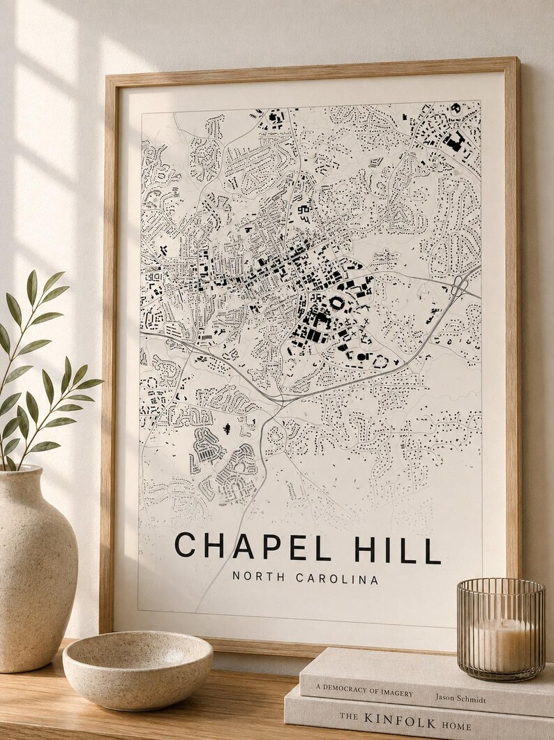 Chapel Hill map wall art — Listing image 04 — detail