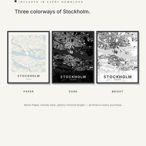 Stockholm Map Print, Stockholm Poster, Scandinavian Wall Art, Minimalist City Map, Sweden Printable, Digital Download, Housewarming Gift image 2