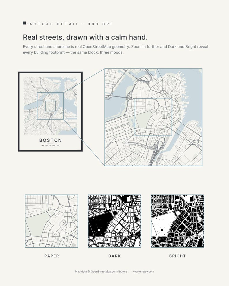 Boston map wall art — Listing image 05 — whatyouget