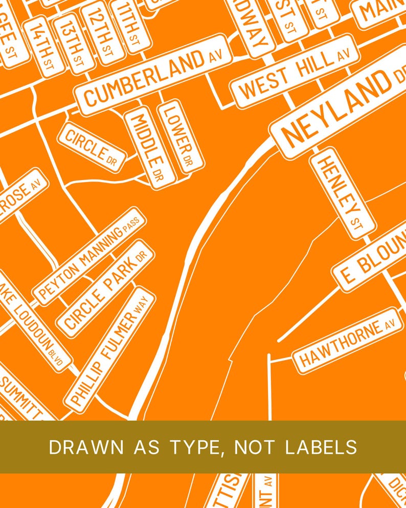 Knoxville map wall art — Listing image 06 — platecraft