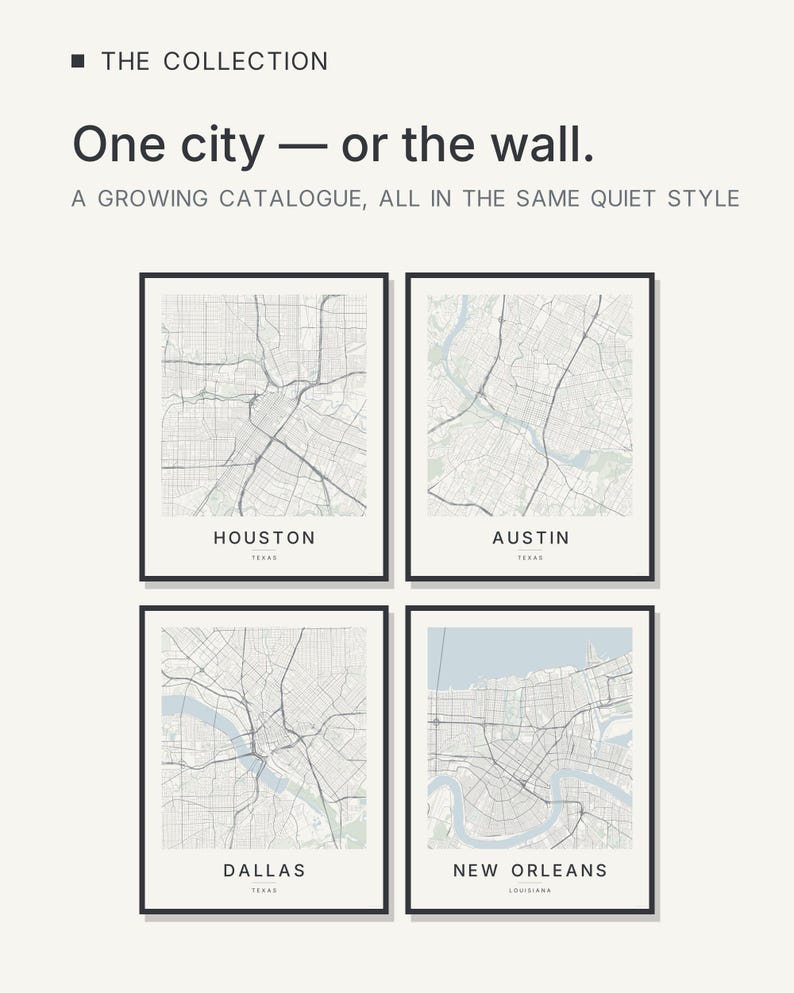 Houston map wall art — Listing image 07 — gallerywall