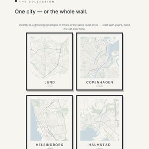 Lund Map Print, City Poster Wall Art, Printable Digital Download, Minimalist Scandinavian City Map, Housewarming Gift image 6
