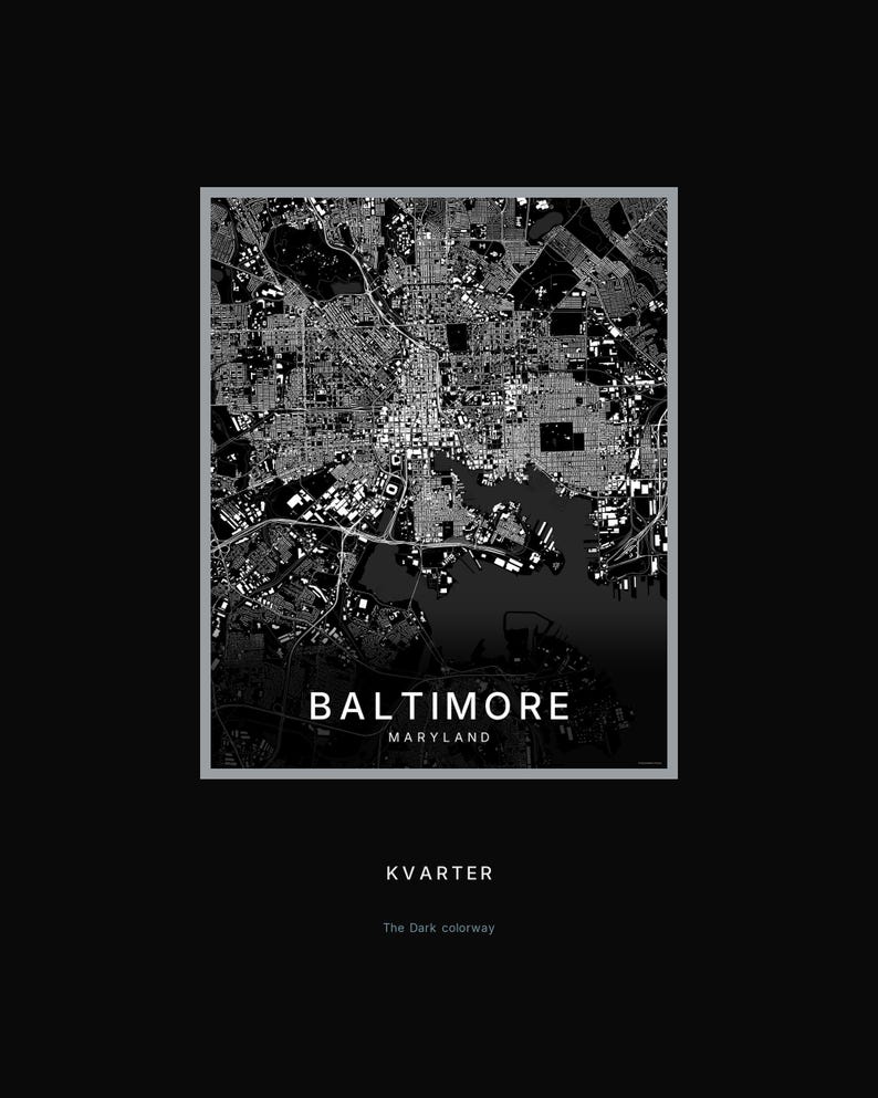 Baltimore map wall art — Listing image 08 — hero dark