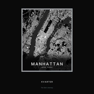 Manhattan map wall art — Listing image 08 — hero dark