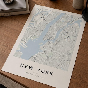 New York map wall art — Photo of the poster in an interior