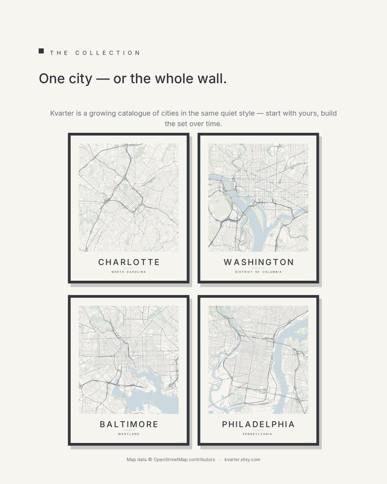 Charlotte map wall art — Listing image 07 — gallerywall
