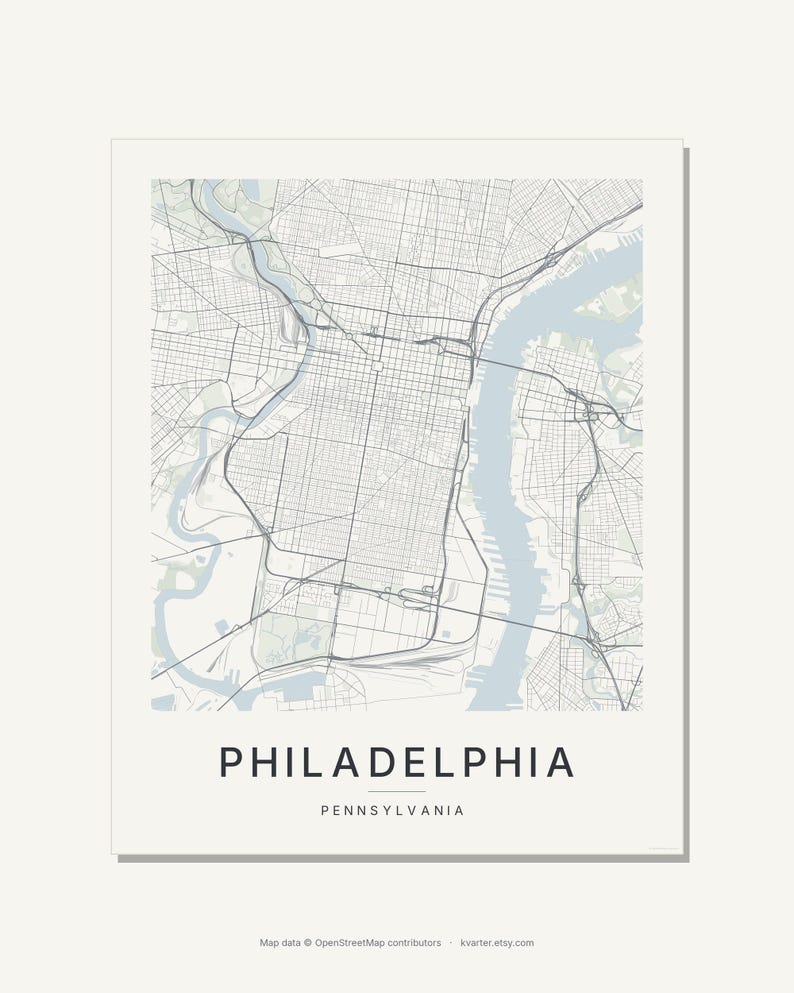 Philadelphia map wall art — Listing image 08 — hero dark