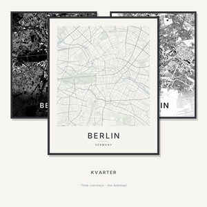Berlin Map Print, Berlin Poster, Modern Wall Art, Minimalist City Map, Germany Printable, Digital Download, Housewarming Gift