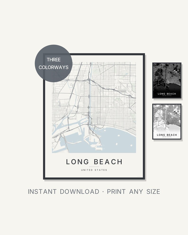 Long Beach map wall art — Listing image 01 — hero