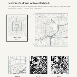 Atlanta map wall art — Listing image 08 — hero dark