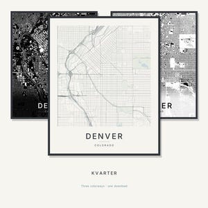 Denver Map Print, Denver Poster, Modern Wall Art, Minimalist City Map, US Printable, Digital Download, Housewarming Gift