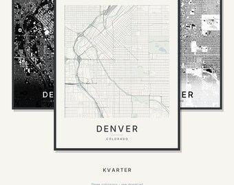 Denver-Stadtplan als Kunstdruck, Denver-Poster, Moderne Wandkunst, Minimalistischer Stadtplan, USA-Druckvorlage, Digitaler Download, Einzugsgeschenk