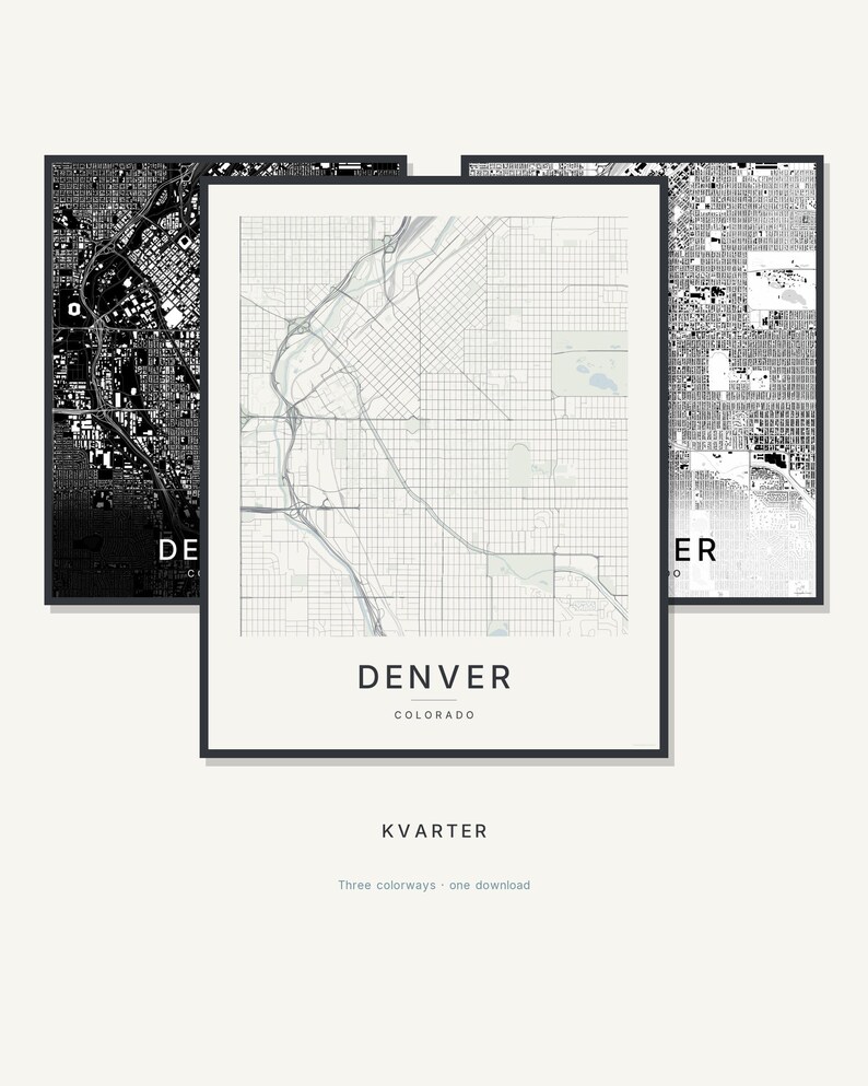 Denver map wall art — Listing image 01 — hero