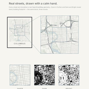 Columbus map wall art — Listing image 04 — detail