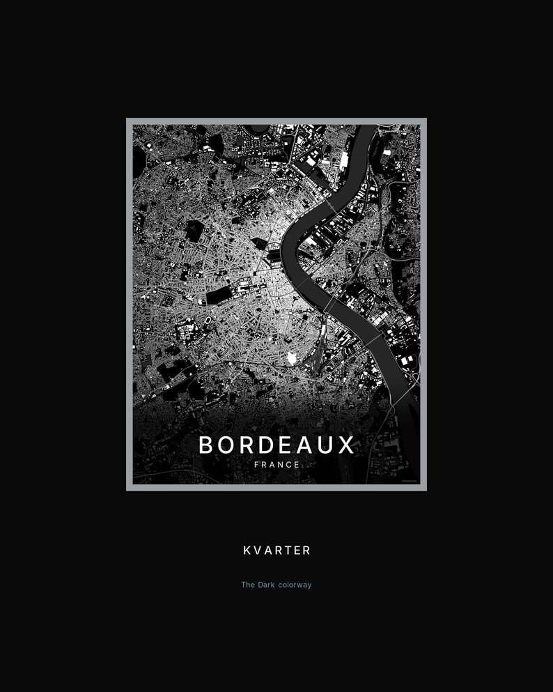 Bordeaux map wall art — Listing image 08 — hero dark