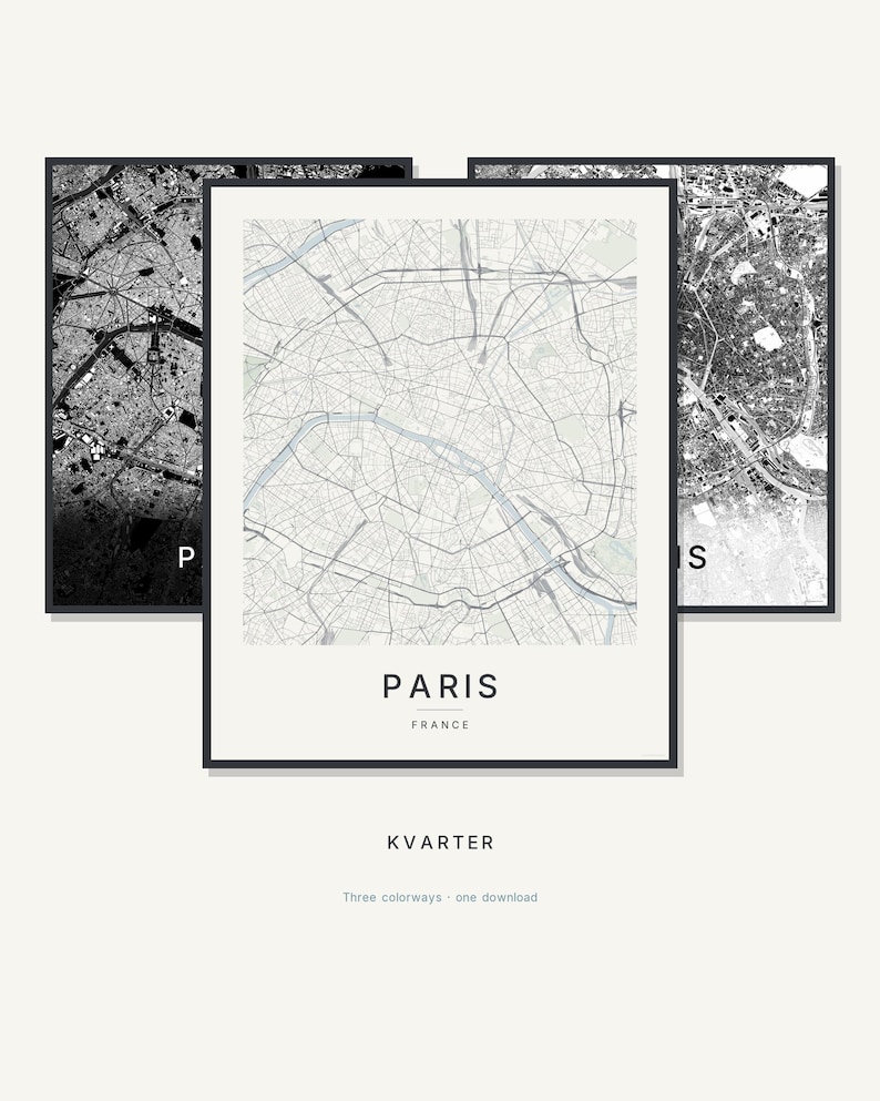 Paris map wall art — Listing image 01 — hero
