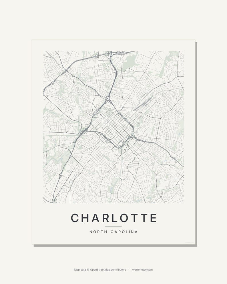 Charlotte map wall art — Listing image 03 — flat