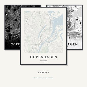 Copenhagen Map Print, Copenhagen Poster, Scandinavian Wall Art, Minimalist City Map, Denmark Printable, Digital Download, Housewarming Gift