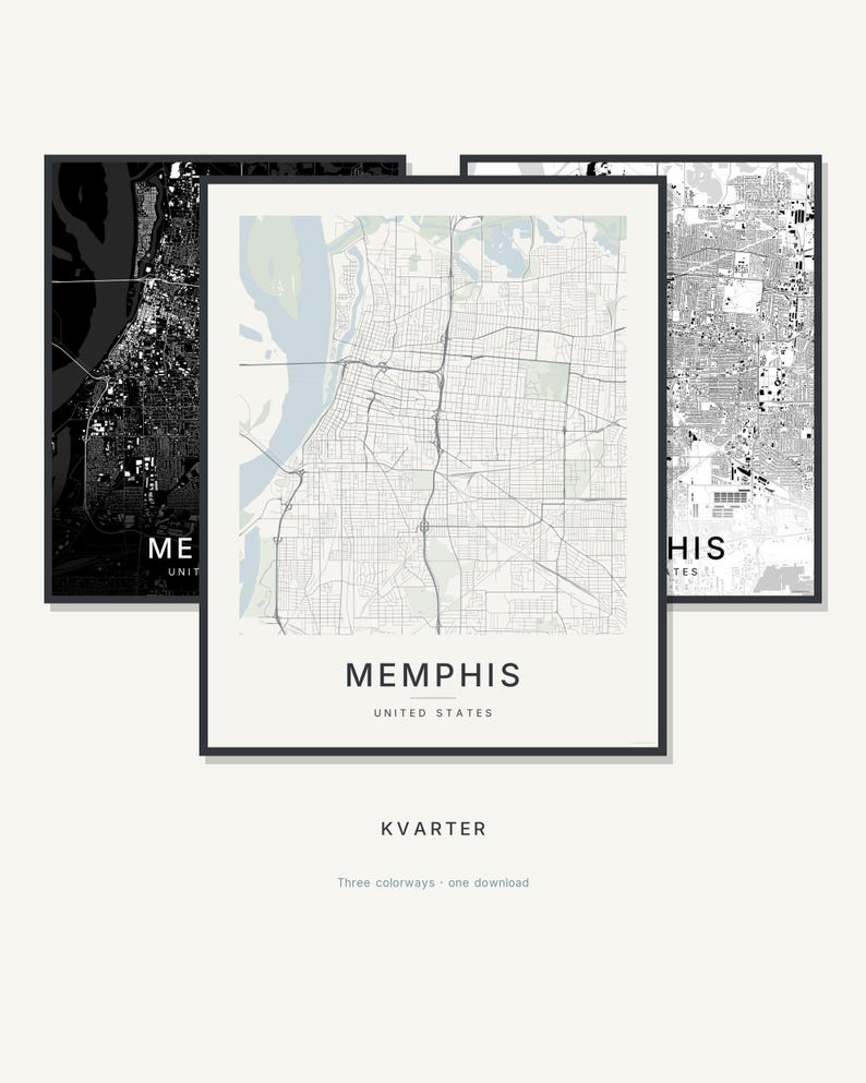 Memphis map wall art — Listing image 01 — hero
