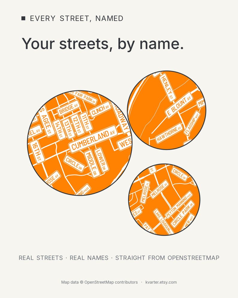 Knoxville map wall art — Listing image 03 — findstreet