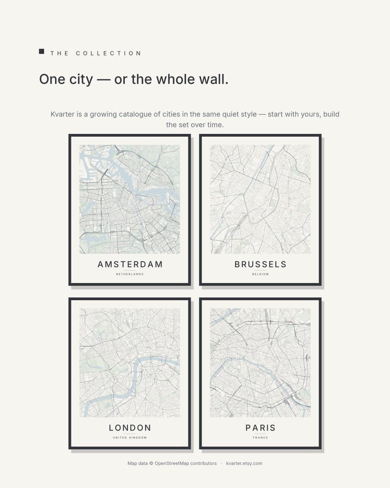 Amsterdam map wall art — Listing image 07 — gallerywall