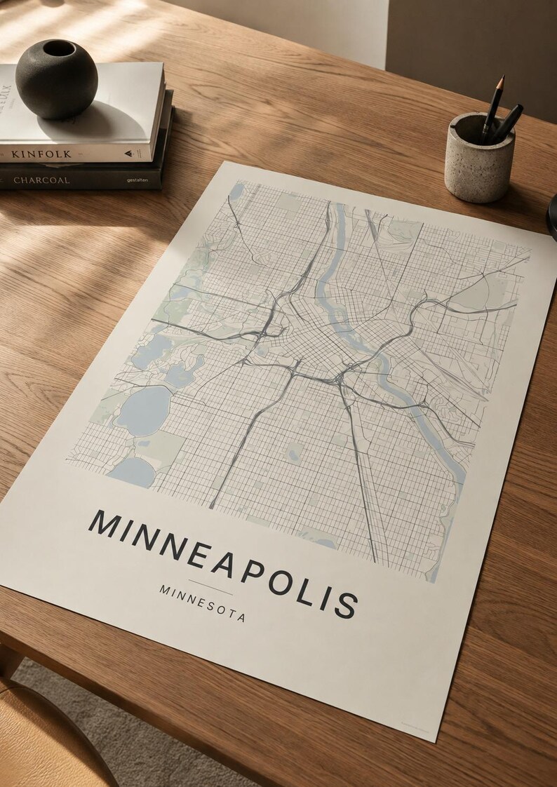 Minneapolis map wall art — Listing image 05 — whatyouget