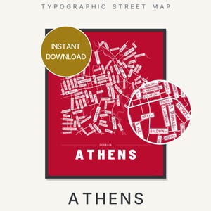 Athens map wall art — Listing image 01 — hero