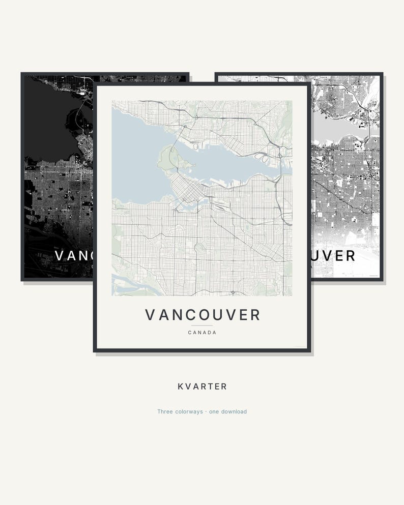 Vancouver map wall art — Listing image 01 — hero