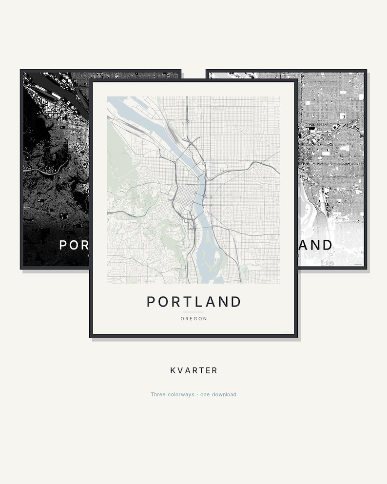 Portland map wall art — Listing image 01 — hero