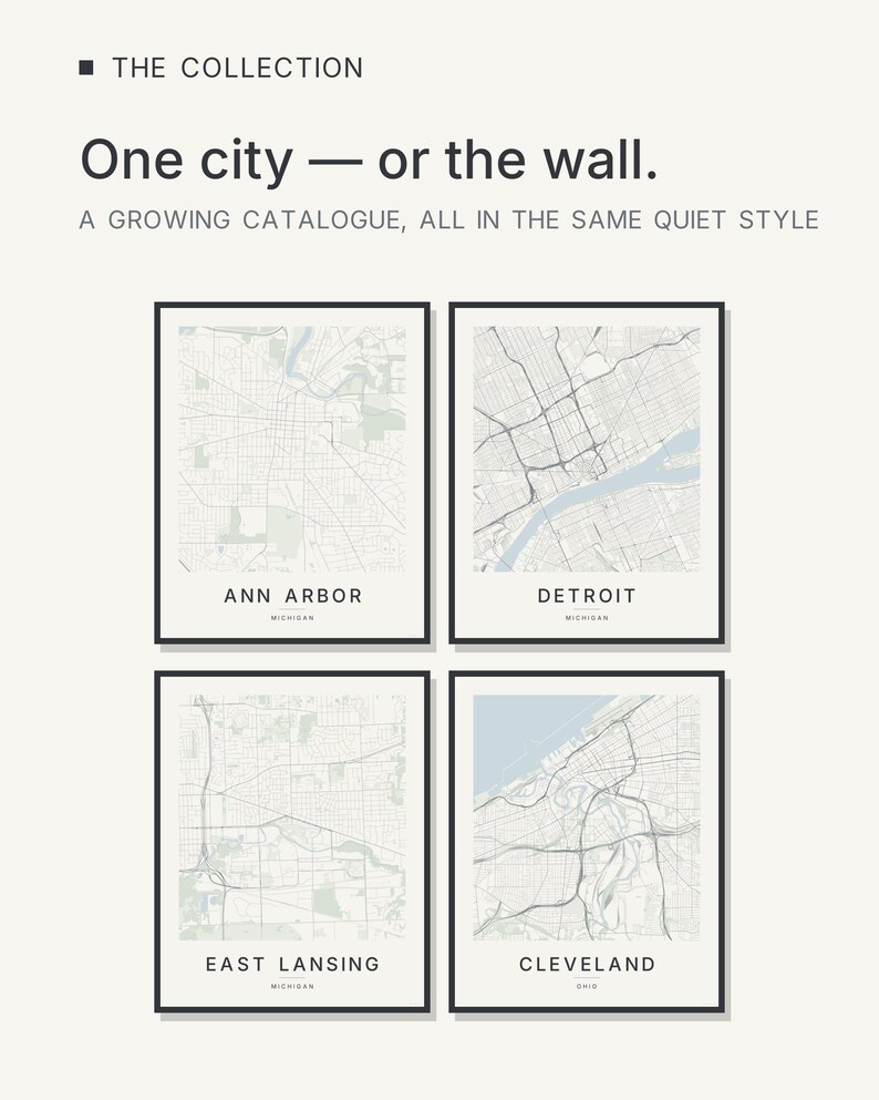 Ann Arbor map wall art — Listing image 03 — flat
