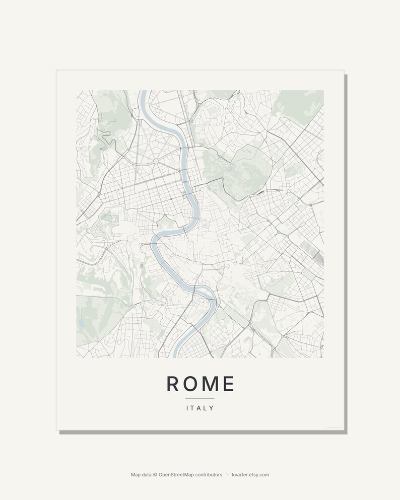 Rome map wall art — Listing image 03 — flat