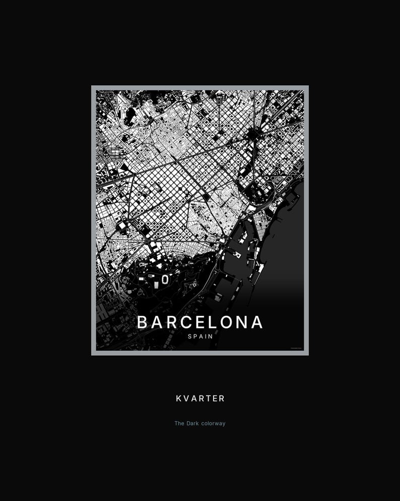 Barcelona map wall art — Listing image 08 — hero dark