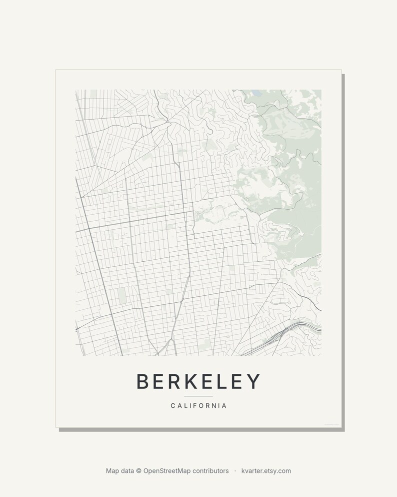 Berkeley map wall art — Listing image 08 — hero dark