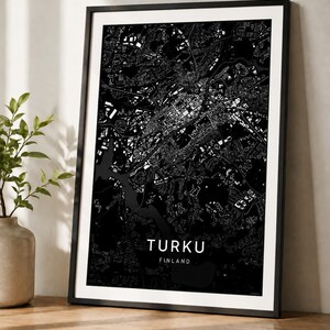 Turku Map Print, Wall Art, Printable, Digital Download, Minimalist City Map Poster, Scandi, Housewarming Gift image 3