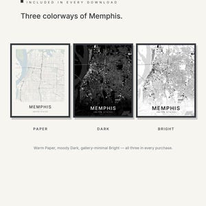 Memphis map wall art — Listing image 02 — colorways