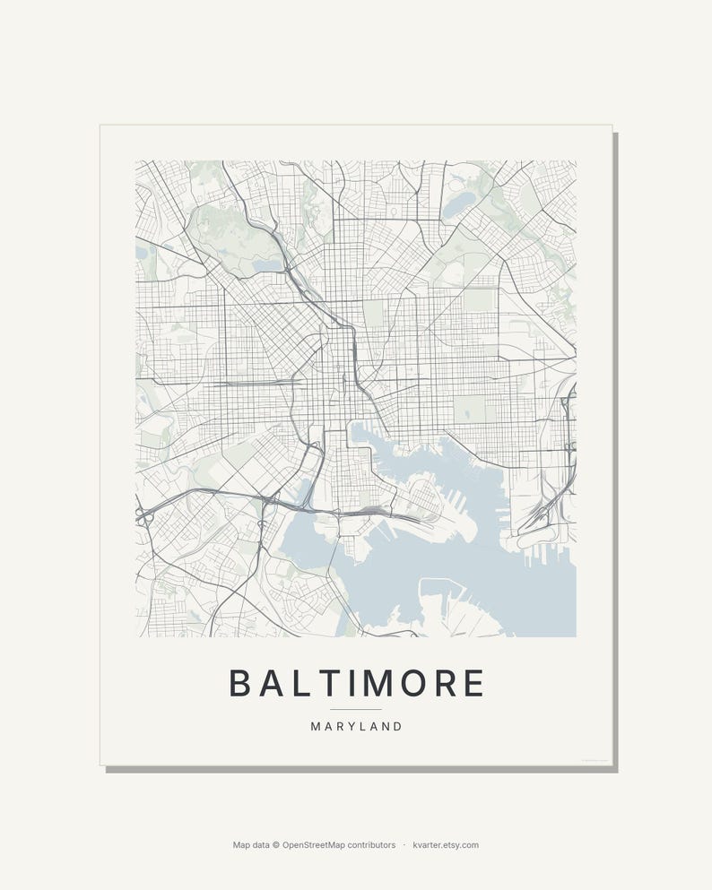 Baltimore map wall art — Listing image 03 — flat