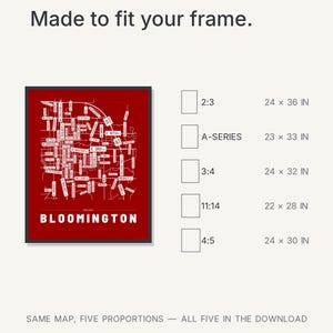 Bloomington map wall art — Listing image 08 — sizes
