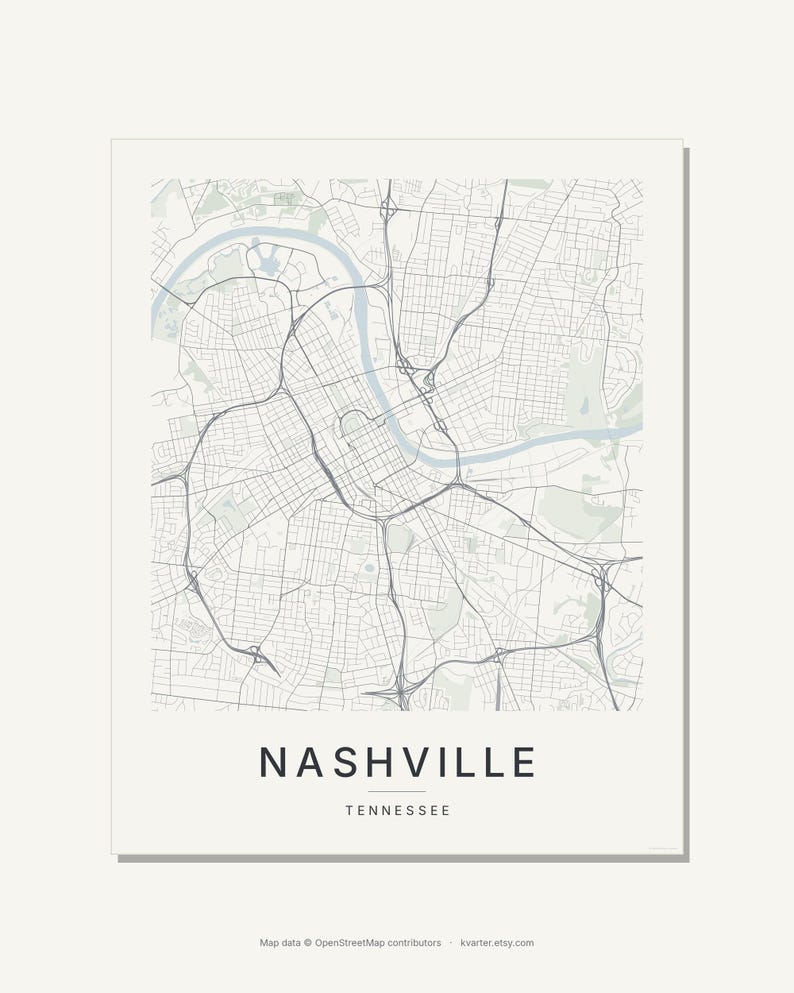Nashville map wall art — Listing image 03 — flat
