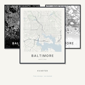Baltimore Map Print, Baltimore Poster, Modern Wall Art, Minimalist City Map, United States Printable, Digital Download, Housewarming Gift